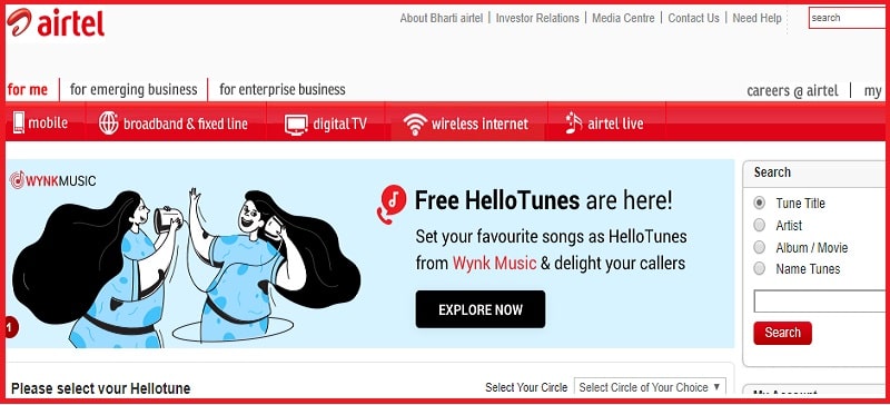 Airtel Hellotune official website Airtel Hellotune official website