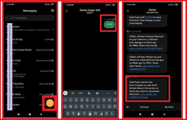 unsubscribe airtel caller tune by sending an SMS unsubscribe airtel caller tune by sending an SMS